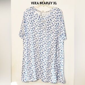 Vera Bradley Blue and White Floral Gown NWOT XL RUNS BIG